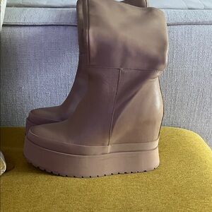 Paloma Barcelo Brown Wedge Boots